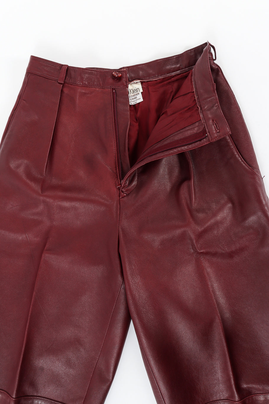 Vintage Calvin Klein Leather Shirt & Pant Set opened/unzipped @ Recess LA