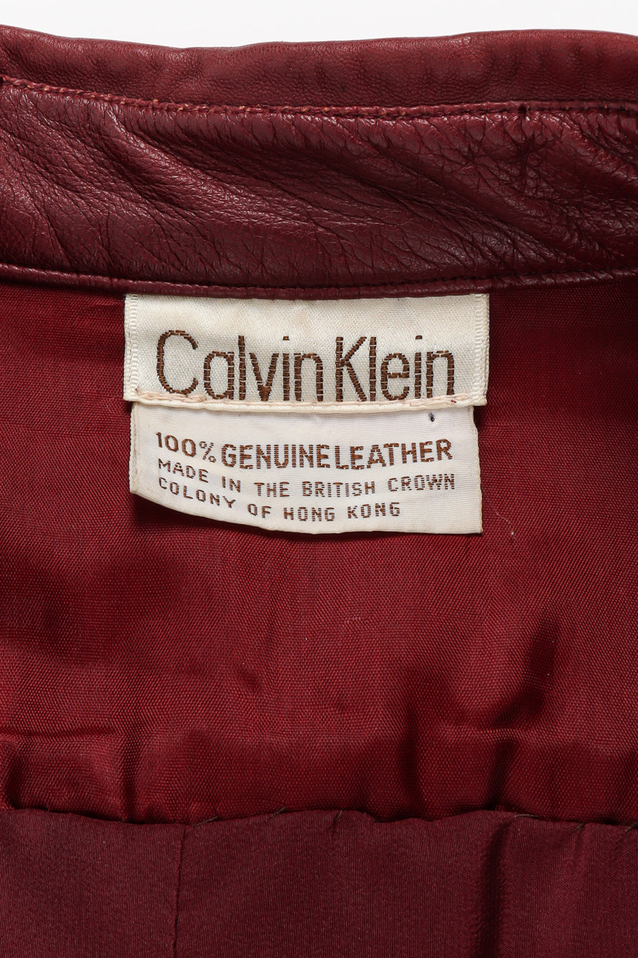 Vintage Calvin Klein Leather Shirt & Pant Set tag @ Recess LA