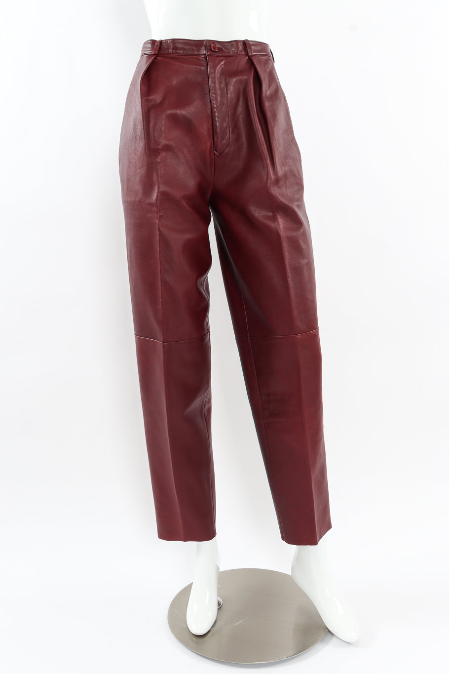 Vintage Calvin Klein Leather Shirt & Pant Set mannequin front pant @ Recess LA