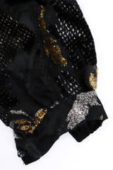 Vintage Capriccio Tinsel Leaf Sheer Silk Top sleeve cuff @ Recess LA