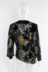 Vintage Capriccio Tinsel Leaf Sheer Silk Top mannequin back @ Recess LA