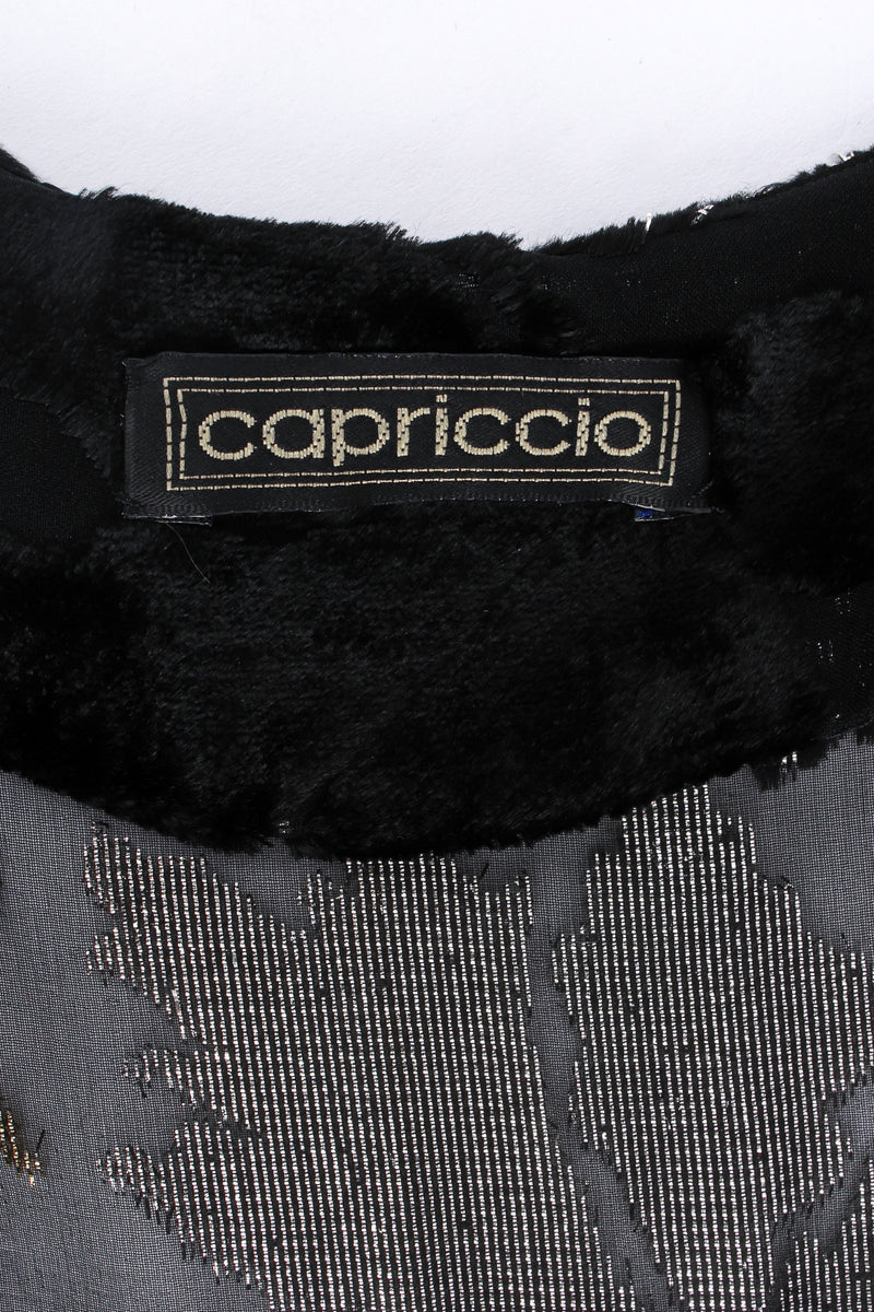 Vintage Capriccio Tinsel Leaf Sheer Silk Top tag @ Recess LA