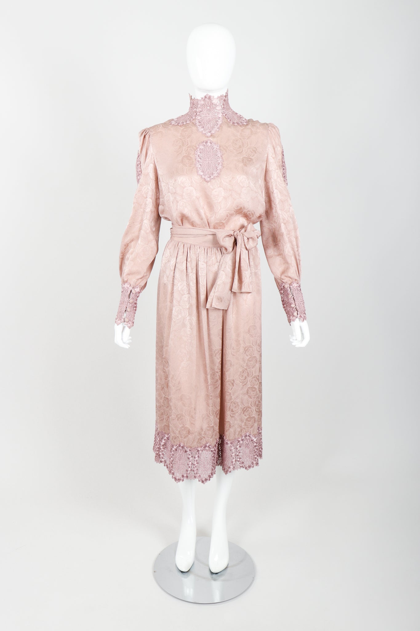 Vintage Capriccio Lace Trimmed Blouse & Skirt Set on Mannequin Front at Recess Los Angeles