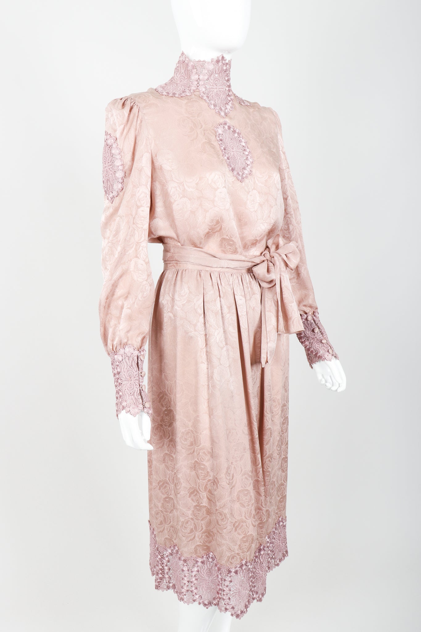 Vintage Capriccio Lace Trimmed Blouse & Skirt Set on Mannequin Angle Crop at Recess Los Angeles