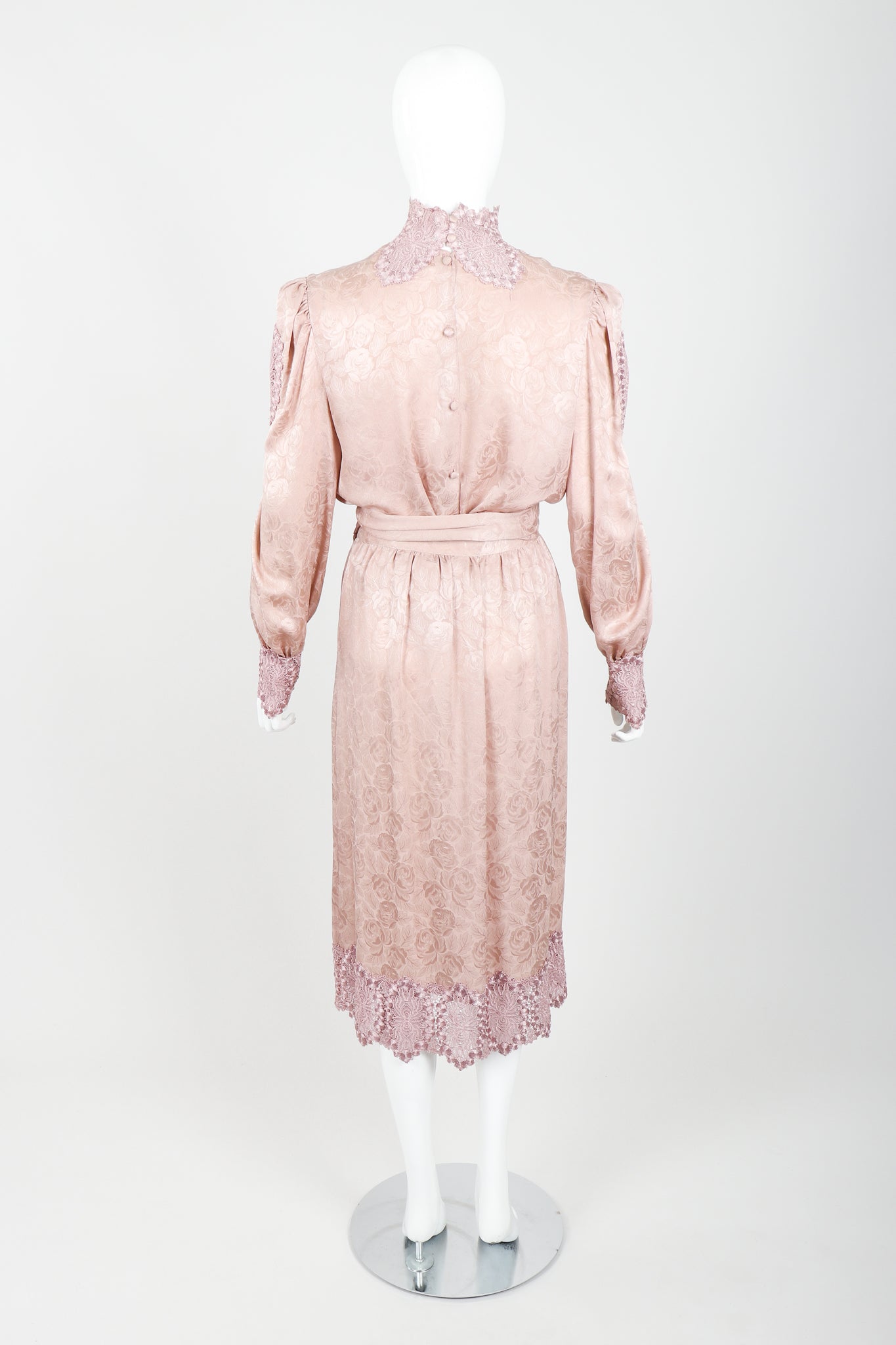 Vintage Capriccio Lace Trimmed Blouse & Skirt Set on Mannequin Back at Recess Los Angeles