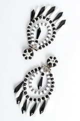 Bead & Rhinestone Double Hoop Earrings