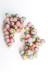 Vintage Cardillo Bead Cluster Chandelier Earrings front clusters @ Recess LA