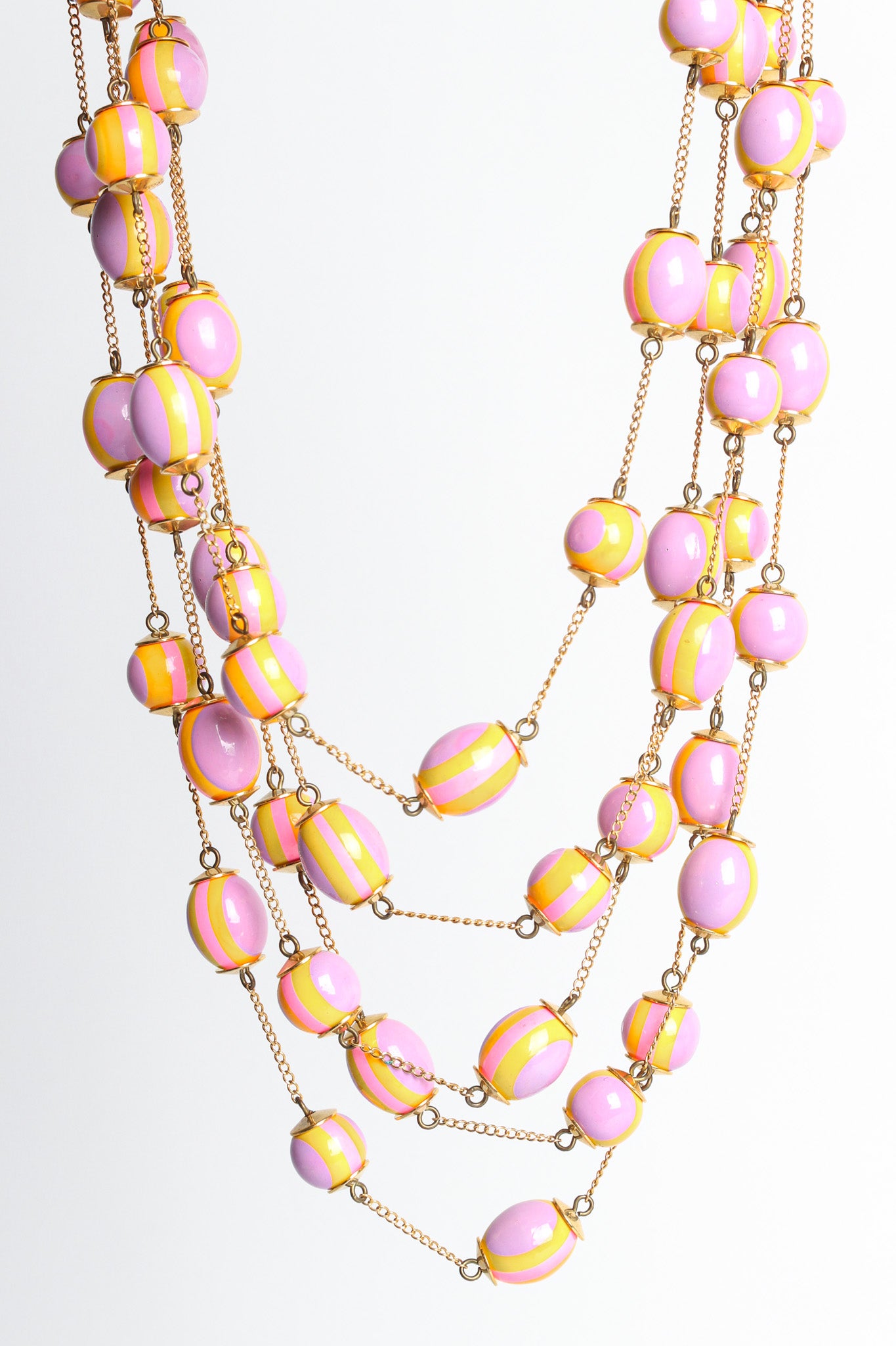 Vintage Cardillo Pastel Egg Floral Bead Necklace tiered drape @ Recess LA