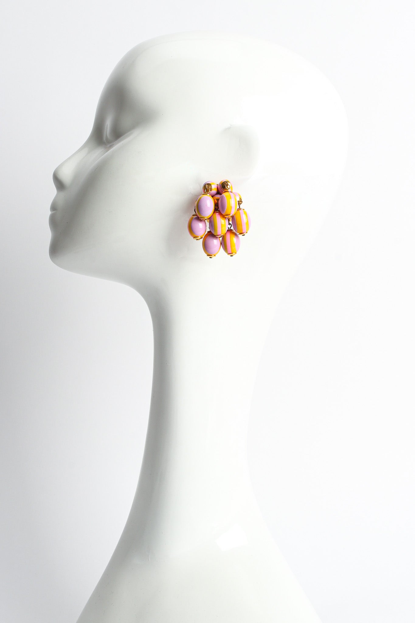 Vintage Cardillo Pastel Egg Cluster Earrings on mannequin @ Recess LA