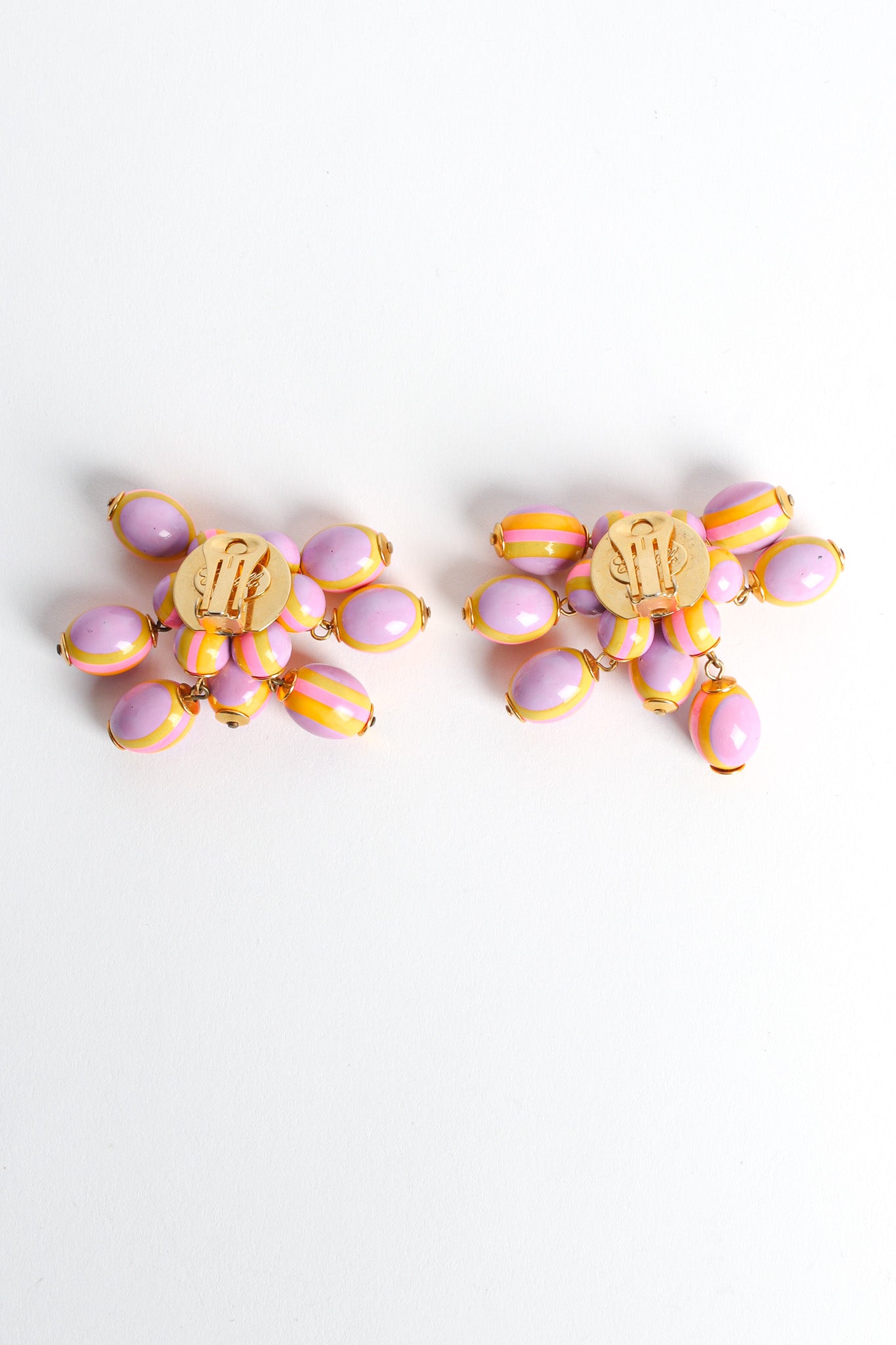 Vintage Cardillo Pastel Egg Cluster Earrings back @ Recess LA