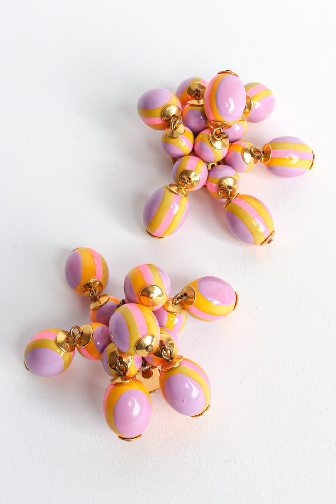 Vintage Cardillo Pastel Egg Cluster Earrings diagonal front @ Recess LA
