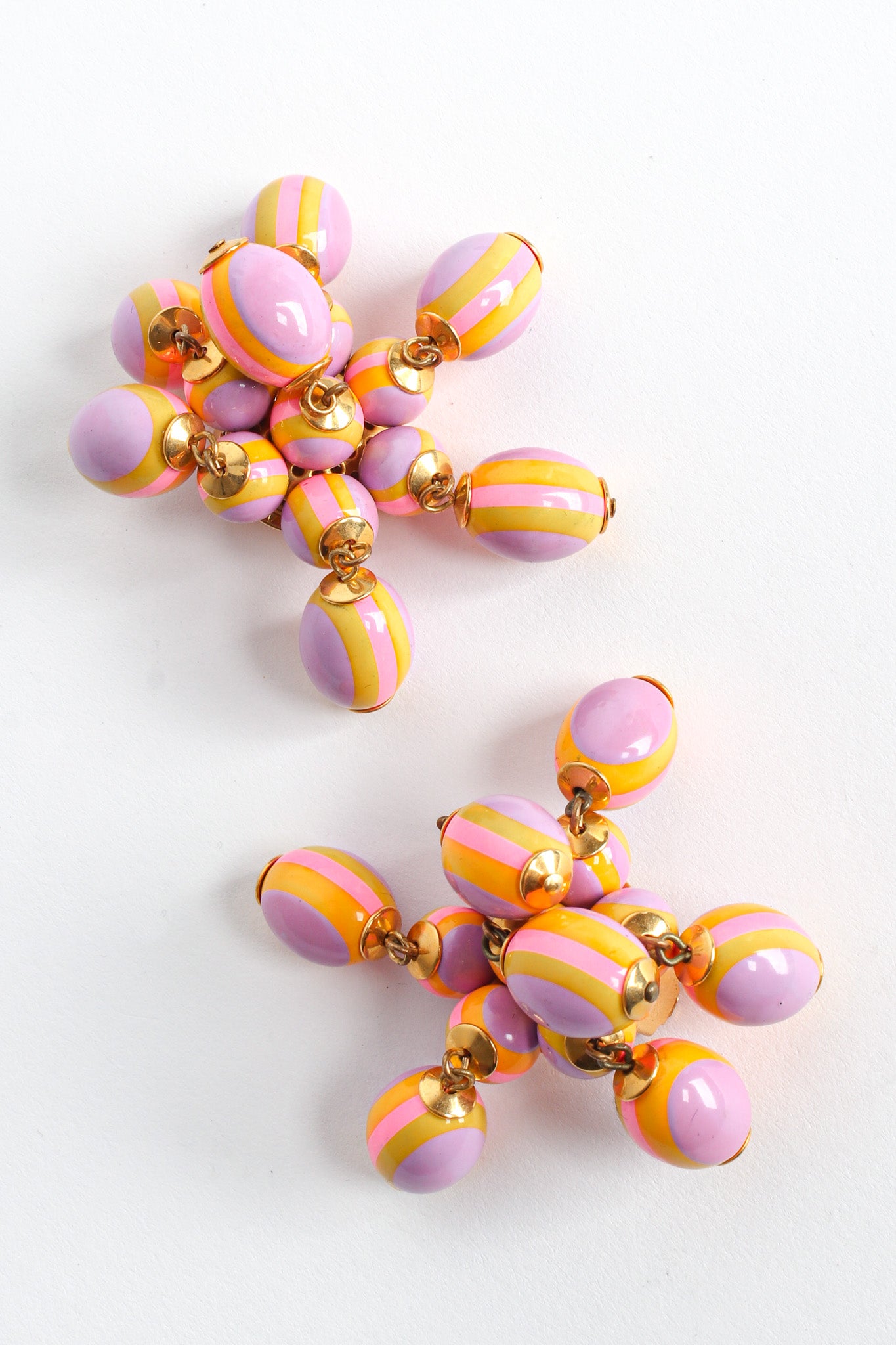 Vintage Cardillo Pastel Egg Cluster Earrings front @ Recess LA