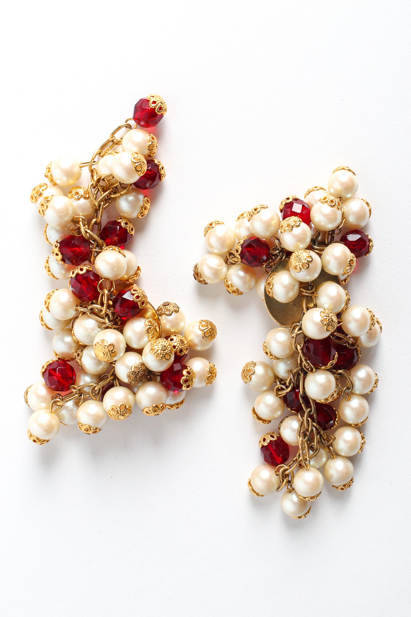 Vintage Cardillo Filigree Pearl & Crystal Cluster Earrings creative front @ Recess LA