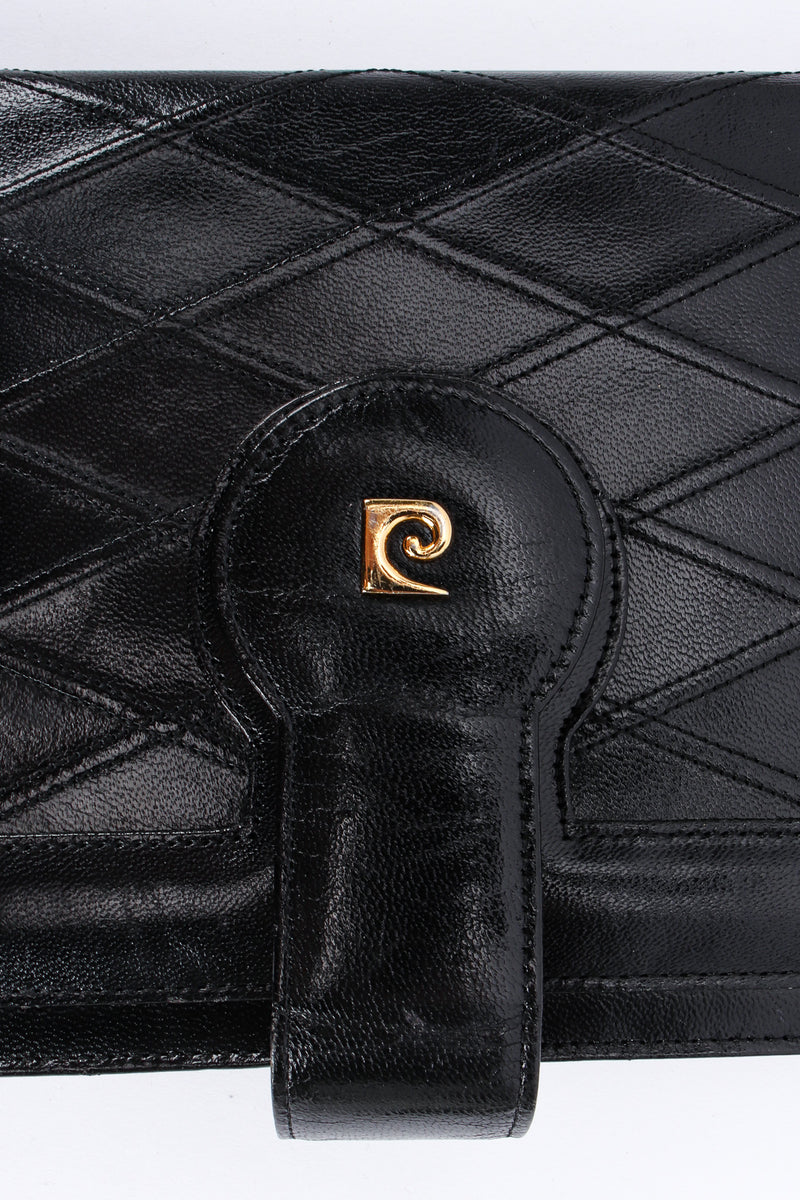 Vintage Pierre Cardin Quilted Leather Envelope Clutch signed flap/scratches to logo  @ Recess LA