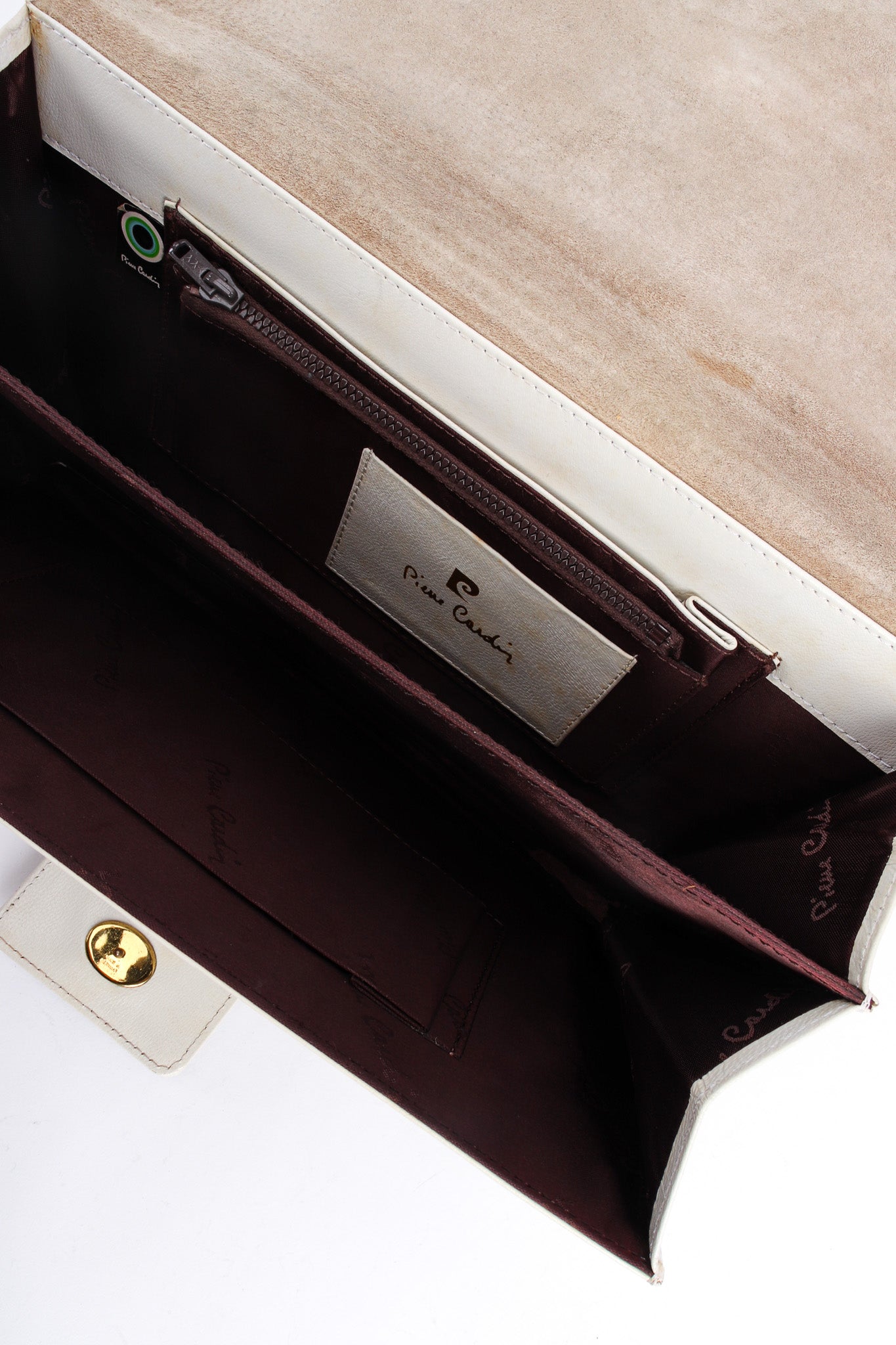 Vintage Pierre Cardin Chain Leather Envelope Clutch signed lining/pockets @ Recess LA