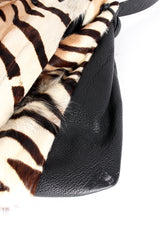 Vintage Carlos Falchi Tiger Print Animal Hair Flap Pouch Bag Corner Detail at Recess LA