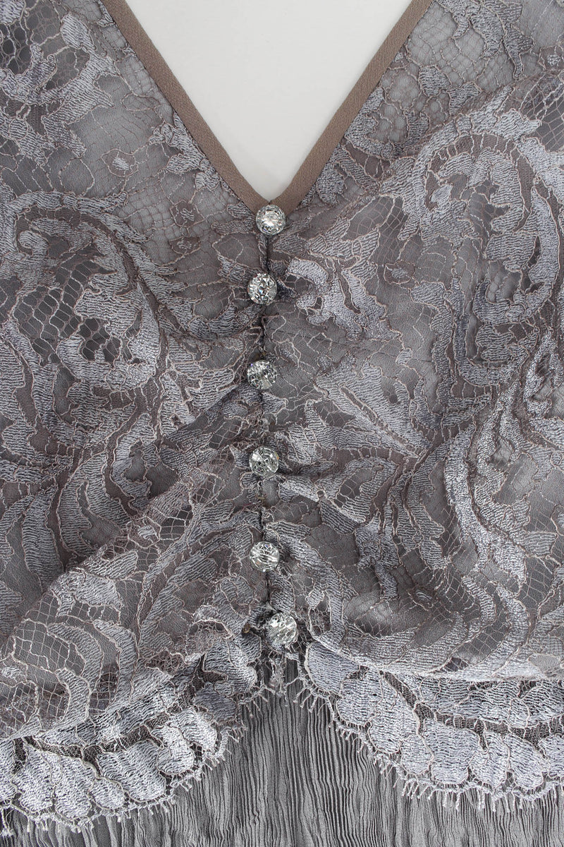 Vintage Carol Peretz Lace Plissé Pleat Dress front bodice/rhinestones @ Recess Los Angeles