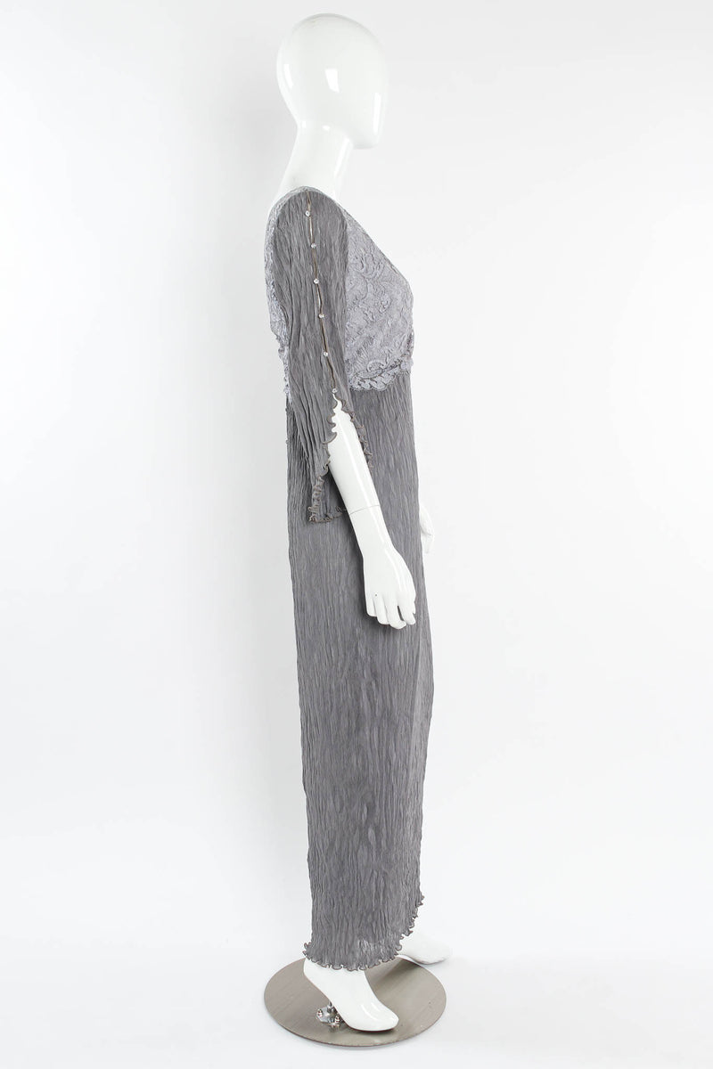 Vintage Carol Peretz Lace Plissé Pleat Dress mannequin side @ Recess Los Angeles