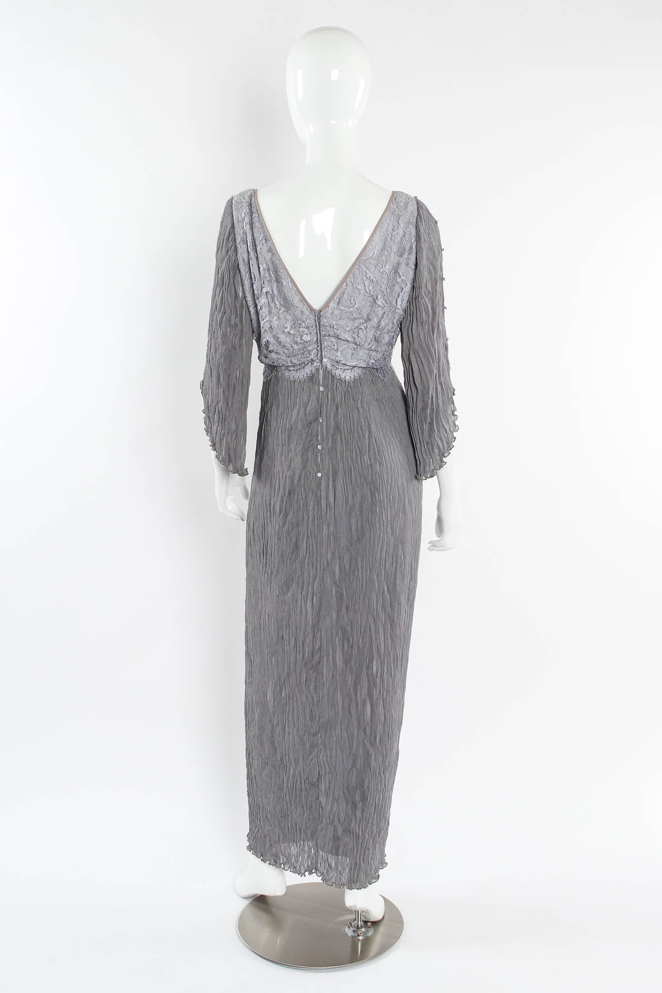 Vintage Carol Peretz Lace Plissé Pleat Dress mannequin back @ Recess Los Angeles