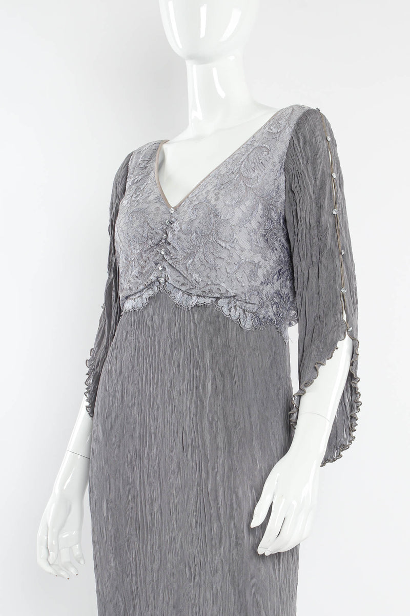 Vintage Carol Peretz Lace Plissé Pleat Dress mannequin angle close @ Recess Los Angeles