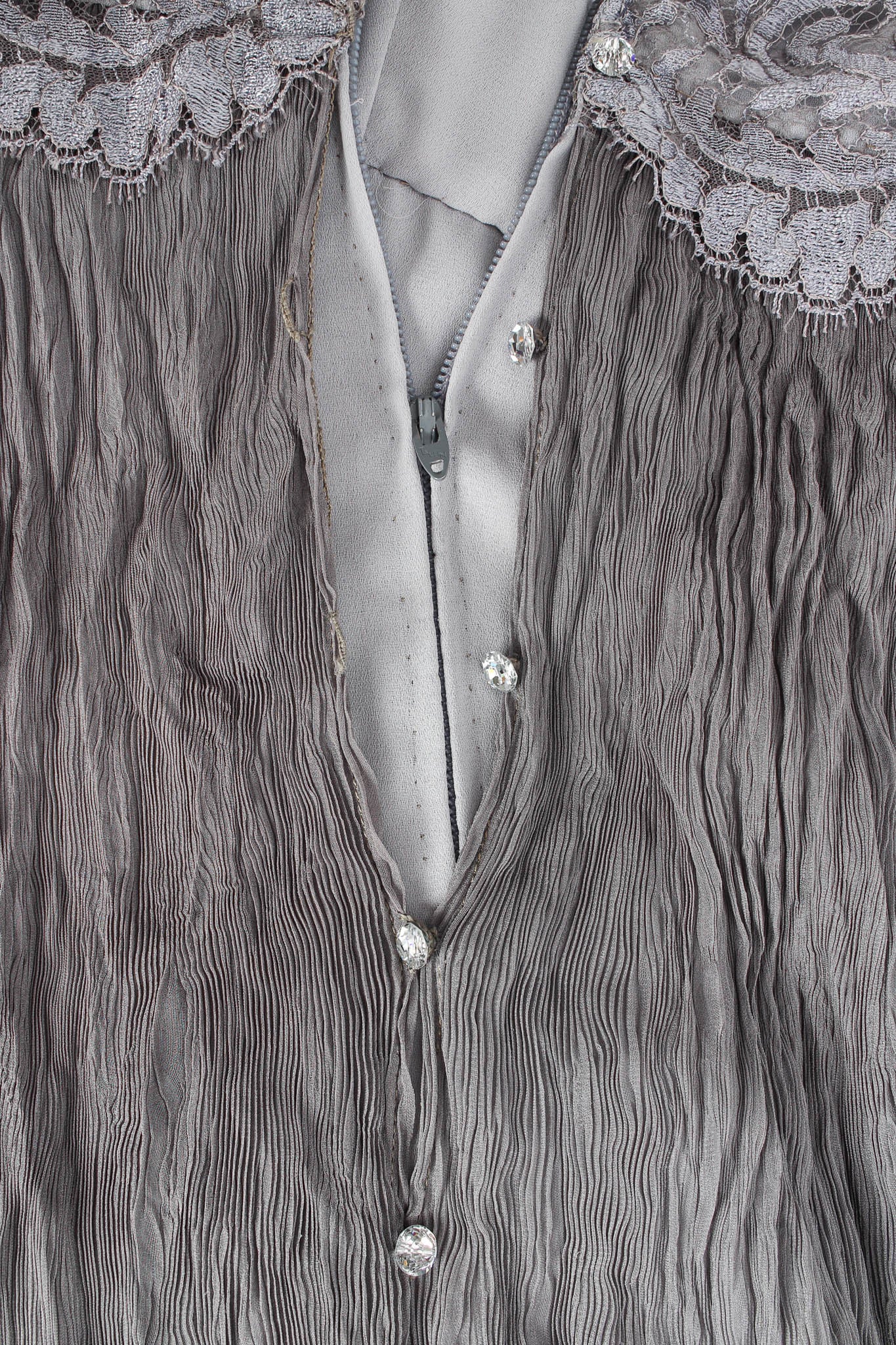 Vintage Carol Peretz Lace Plissé Pleat Dress back opening @ Recess Los Angeles