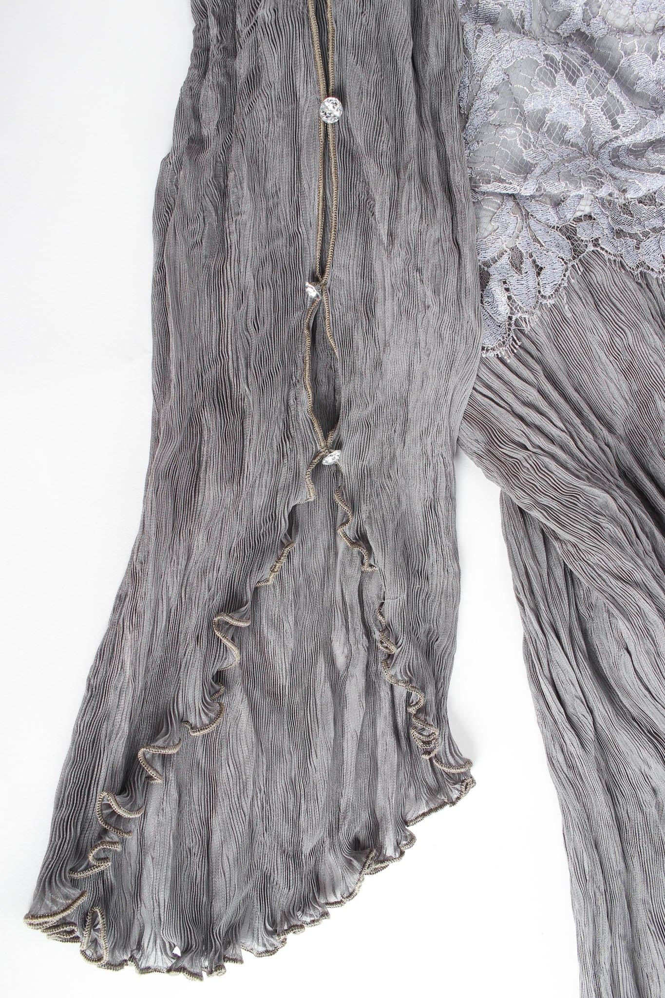 Vintage Carol Peretz Lace Plissé Pleat Dress sleeve detail @ Recess Los Angeles