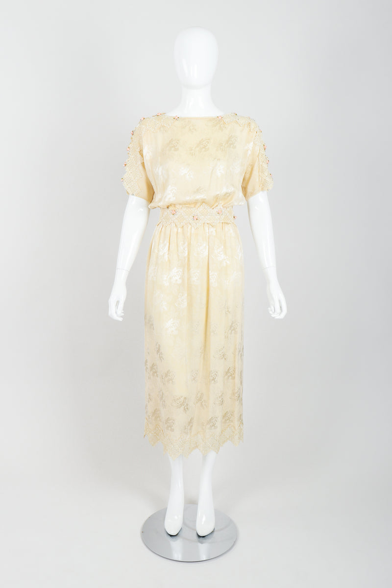 Vintage Carol Peretz Floral Charmeuse Dress Front at Recess