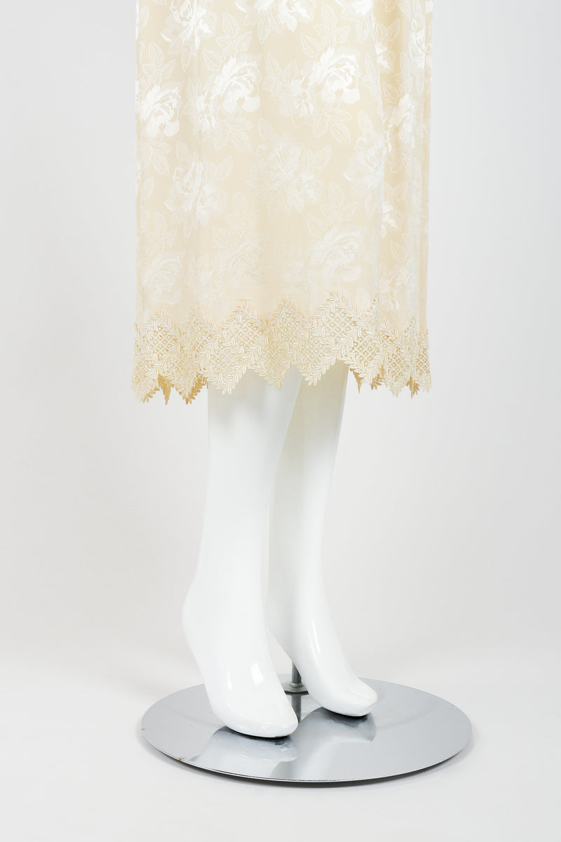 Vintage Carol Peretz Floral Charmeuse Dress Hem at Recess