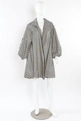 Oversized striped swing coat by Carolyne Roehm Front View @recessla