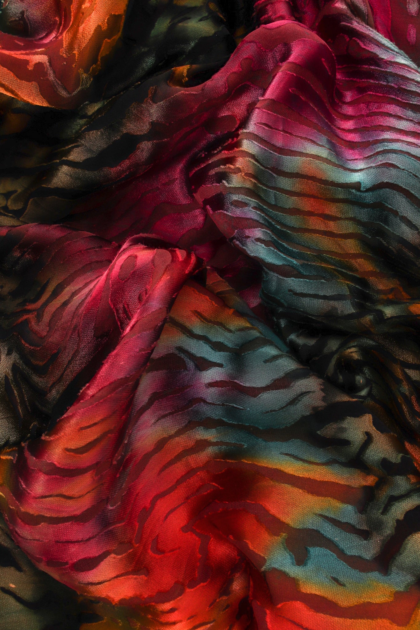 Carter Smith Hand Dyed Silk Animal Print Burnout Bias Dress Closeup at Recess LA