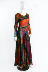 Carter Smith Hand Dyed Silk Animal Print Burnout Bias Dress on Mannequin Angle at Recess LA