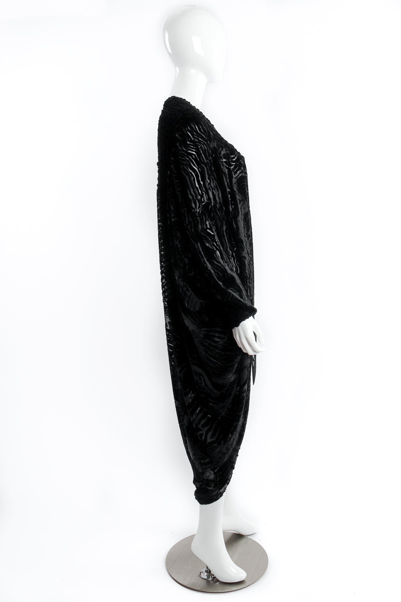 Carter Smith Hand Dyed Silk Velvet Burnout Cocoon Duster on Mannequin Side at Recess LA