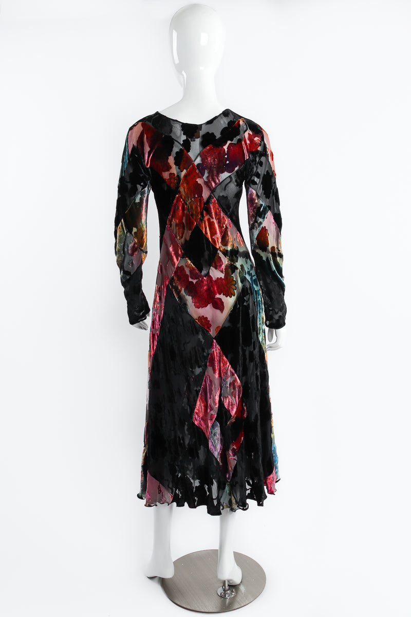 Carter Smith Shibori Hand Dyed Silk Velvet Burnout Dress on Mannequin Back at Recess LA