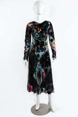 Carter Smith Shibori Hand Dyed Silk Velvet Burnout Dress on Mannequin Front at Recess LA