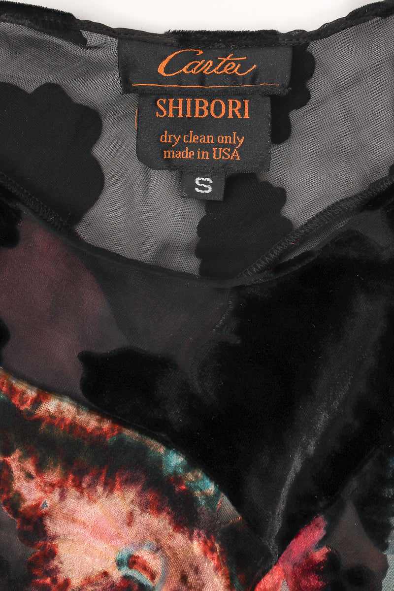 Carter Smith Shibori Hand Dyed Silk Velvet Burnout Dress Label at Recess LA