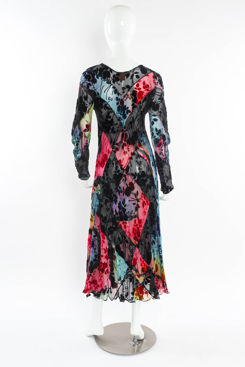 Vintage Carter Smith Sheer Velvet Floral Burnout Dress mannequin back @ Recess LA