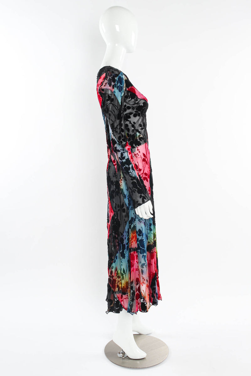 Vintage Carter Smith Sheer Velvet Floral Burnout Dress mannequin side @ Recess LA
