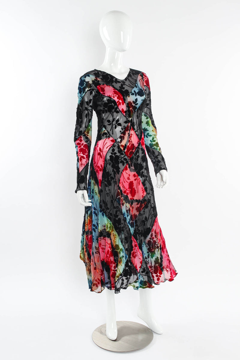 Vintage Carter Smith Sheer Velvet Floral Burnout Dress mannequin angle @ Recess LA