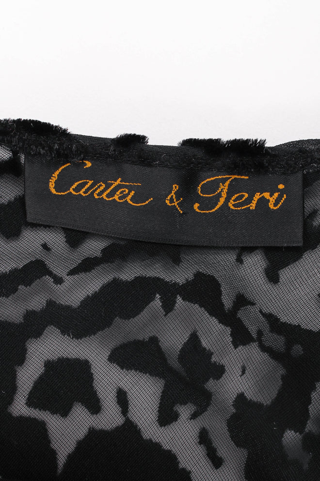 Vintage Carter Smith Animal Print Burnout Velvet Gown label front at Recess Los Angeles