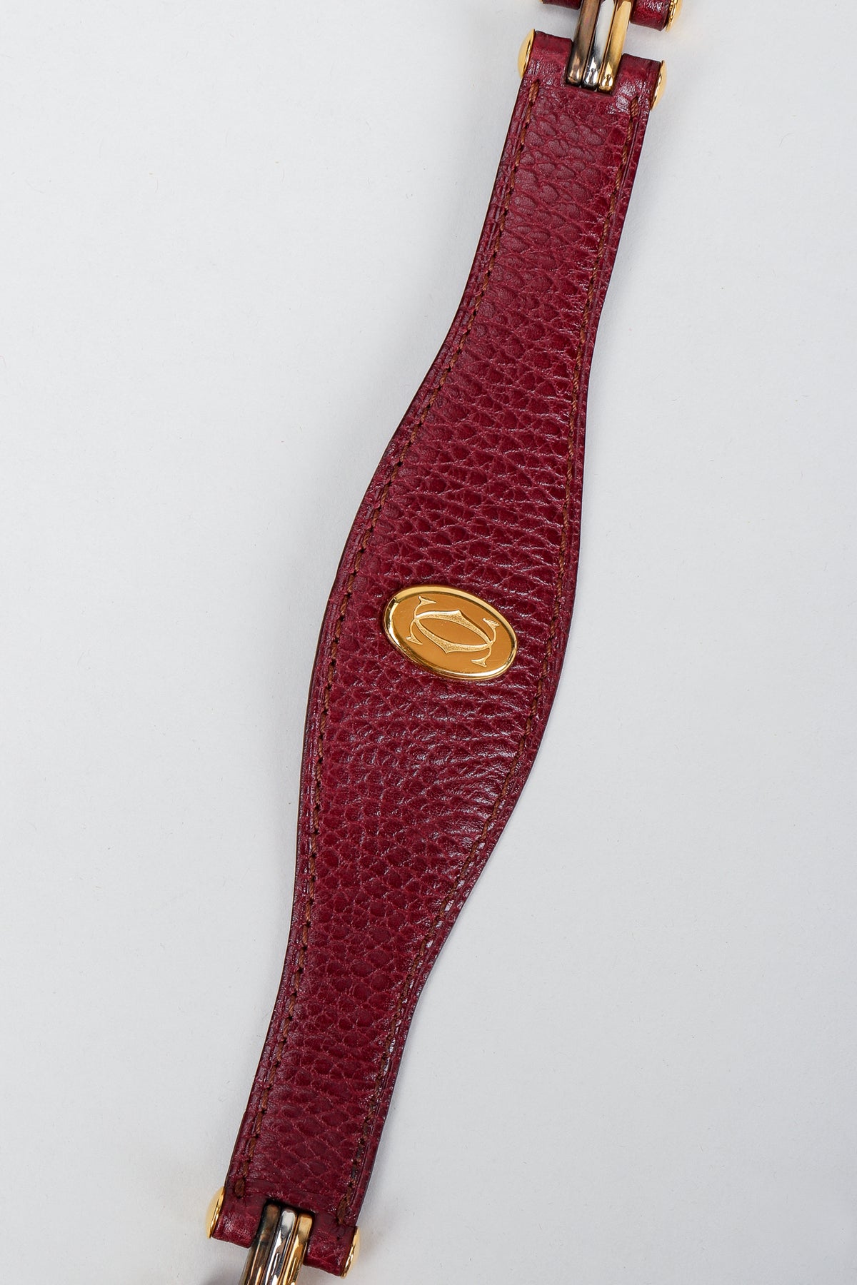 Vintage Cartier Oxblood CC Logo Medallion Leather Belt – Recess