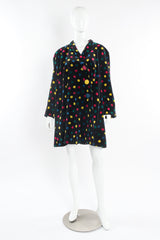 Vintage Cattiva Rainbow Polka Dot Velvet Coat mannequin front @ Recess LA