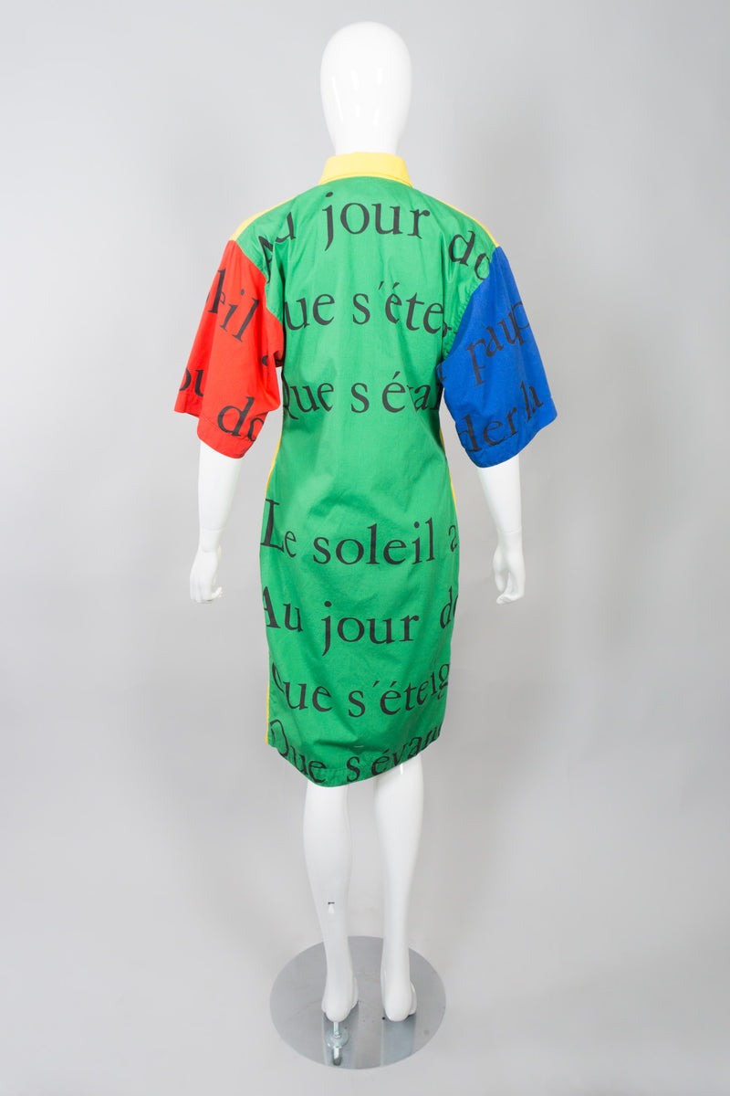 Jean-Charles de Castelbajac French Text Colorblock Shirt Dress