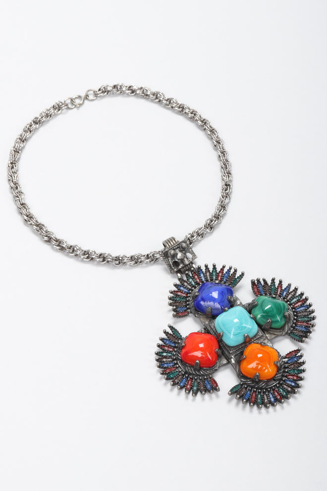 Recess Los Angeles Vintage Lawrence Larry Vrba Mayan Aztec Medallion Pendant