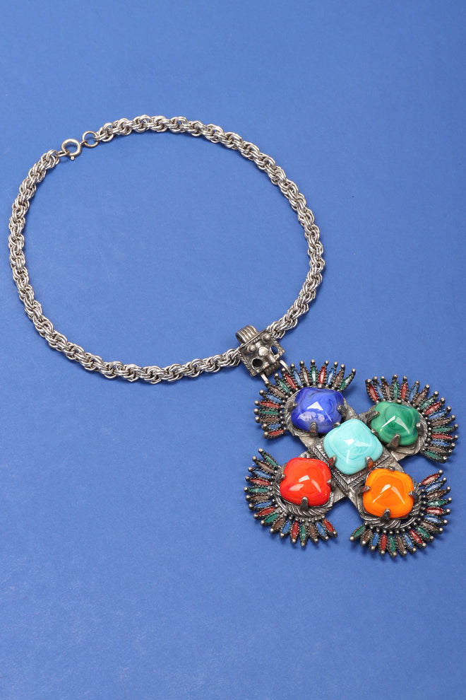 Recess Los Angeles Vintage Lawrence Larry Vrba Mayan Aztec Medallion Pendant