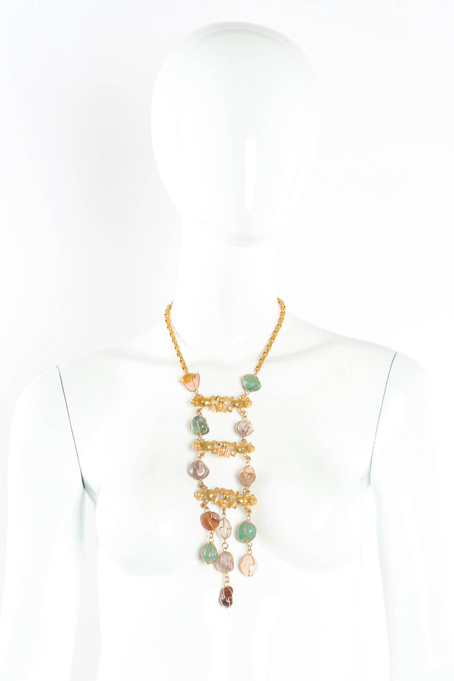 Mayan Creatures & Rock Crystal Necklace