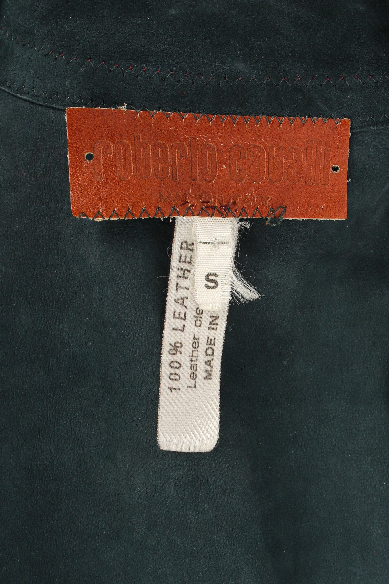 Vintage Roberto Cavalli Paisley Suede Leather Dress tags @ Recess LA