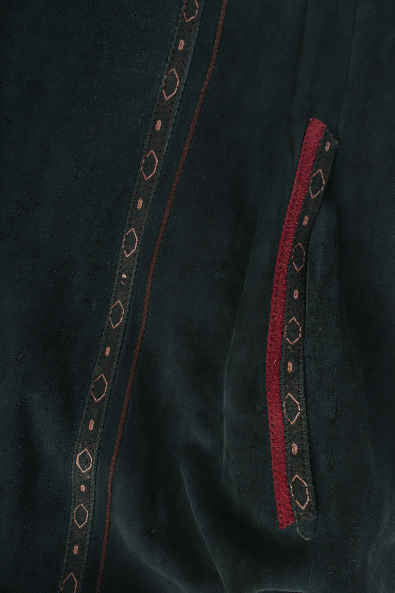 Vintage Roberto Cavalli Paisley Suede Leather Dress pocket detail @ Recess LA