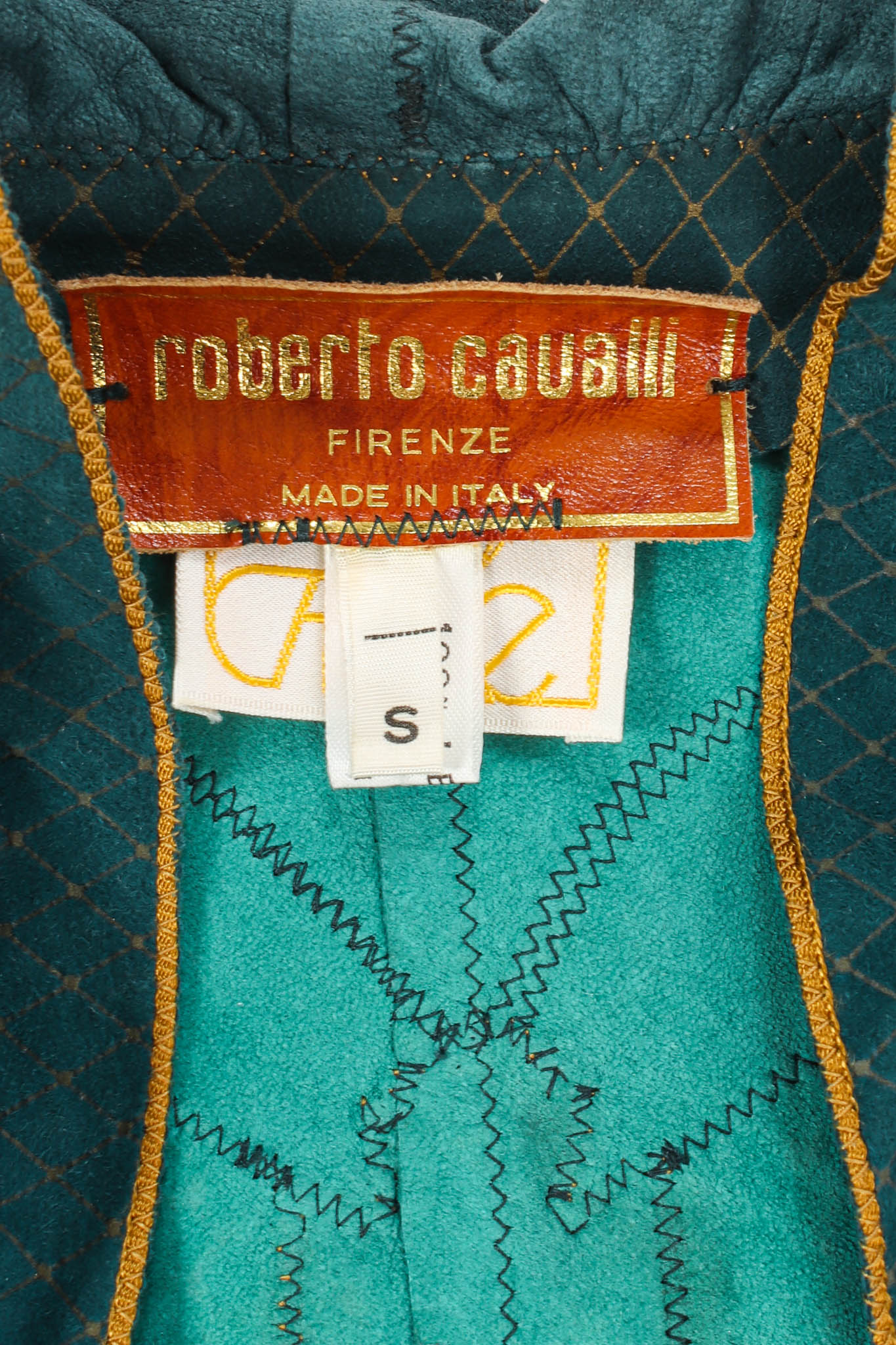 Vintage Roberto Cavalli Leather Butterfly Ruffle Vest tags @ Recess Los Angeles