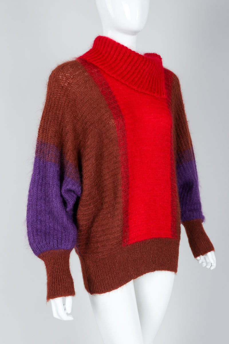 Recess Vintage Cedrics Ombre Fuzzy Mohair Dolman Sweater on Mannequin, angled