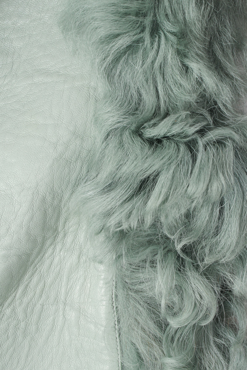 Vintage Celine Seafoam Curly Lamb Fur Coat detail at Recess Los Angeles